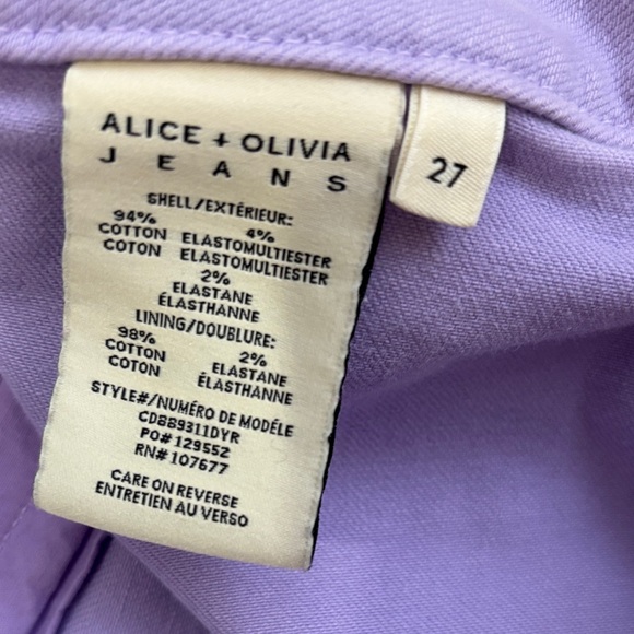 Alice + Olivia Lavender Flared jeans sz 27 - Picture 5 of 7